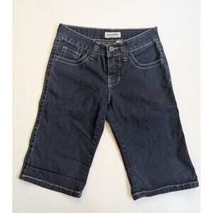 Hot Bottoms Women's Bermuda Stretch Denim Shorts Size 5/6 Dark Wash